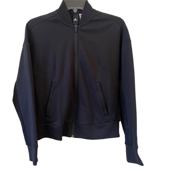 Black Summer Spring Fall Mesh Panel Jacket Adidas XS - Picture 5 of 14